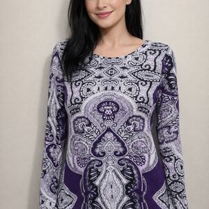Fylo Purple Paisley Women's Top Size Small New With Tags